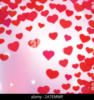 Valentines Day background avec des coeurs tendres floue Illustration de Vecteur