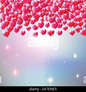 Valentines Day background avec des coeurs gem Illustration de Vecteur