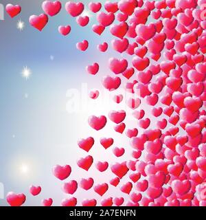 Valentines Day background avec des coeurs gem Illustration de Vecteur