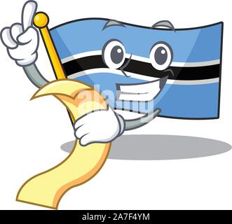 Botswana drapeau mignon avec menu prêt à servir Illustration de Vecteur