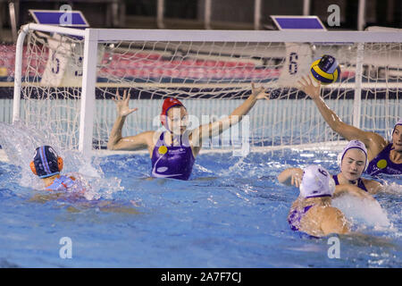 Roma, Italie. 1er novembre 2019. dunaujvarosduring Kirishi objectif Kinef Surgutneftegas vs Dunaujvaros, Waterpolo EuroLeague Women Championship à Roma, Italie, 01 novembre 2019 - LPS/Luigi Mariani Crédit : Luigi Mariani/fil LPS/ZUMA/Alamy Live News Banque D'Images