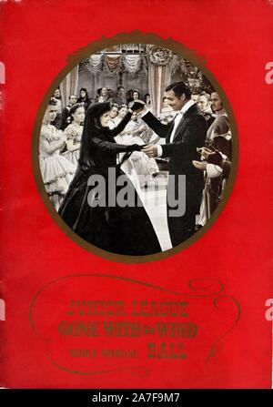 Couverture du programme de la Ligue junior en emporte le vent Première Mondiale Ball à Atlanta, Géorgie Le jeudi 14 décembre 1939 avec Clark Gable et Vivien Leigh présents Banque D'Images