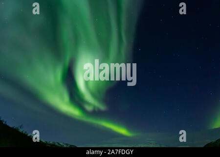La Northern Lights, Aurora Borealis, vu neat Tromsø, dans le Nord de la Norvège Banque D'Images