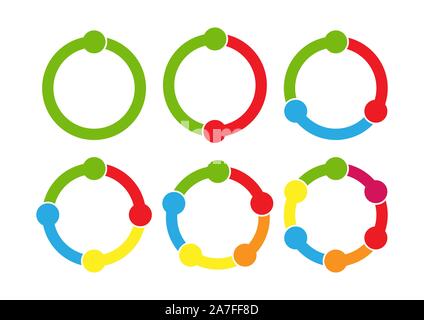 L'infographie d'affaires. Un ensemble d'éléments colorés en boucle pour illustrer un plan, une stratégie, ou de développement des entreprises. Modèle plat. Illustration de Vecteur