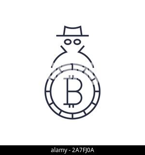 Bitcoin Logo. Concept de l'anonymat et la sécurité. Course modifiable Illustration de Vecteur