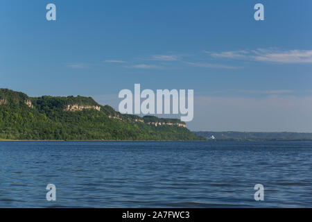 Lake Pepin sur le fleuve Mississippi. Banque D'Images