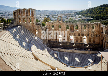 Athènes capitale de la Grèce théâtre de Dionysos (Hérode Atticus) à l'Acropole, Banque D'Images