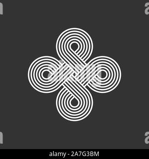 Interverrouillage Celtic knot. Boucle sans fin. Boucle sans signe. La bande de l'ornement. La ligne de l'éternité. Des formes circulaires interconnectées. Abstract perpétuel. Vector Illustration de Vecteur