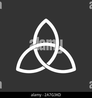 Triquetra symbol. Trinity Celtic knot. L'icône de l'unité en trois parties. Ornement ancienne symbolisant l'éternité. Boucle sans signe d'Interlocking shapes.Vector Illustration de Vecteur