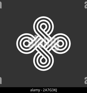 Boucle sans fin. Interverrouillage Celtic knot. Boucle sans signe. Ornement ancien strip. La ligne de l'éternité. Des formes circulaires interconnectées. Abstract. Vector Illustration de Vecteur