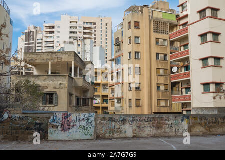 Les immeubles à appartements dans le centre de Beyrouth, Liban Banque D'Images