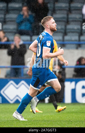 Rochdale, UK. 2e Nov, 2019. La Rochdale Callum Camps après marquant son but durant le match de Ligue 1 pari du ciel entre Bristol Rovers et Rochdale Spotland Rochdale au stade, le samedi 2 novembre 2019. (Crédit : Ian Charles | MI News) photographie peut uniquement être utilisé pour les journaux et/ou magazines fins éditoriales, licence requise pour l'usage commercial Crédit : MI News & Sport /Alamy Live News Banque D'Images