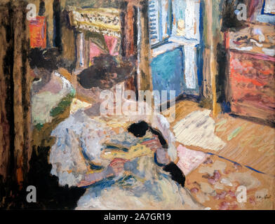 Le dressing, Mme Hessel Lecture à Amfreville, Édouard Vuillard (1868-1940), huile sur toile, 1906 Banque D'Images