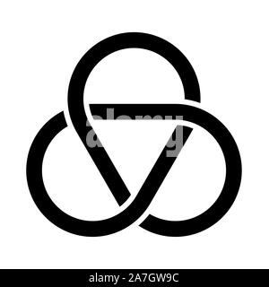 Trefoil knot symbole avec un fond blanc Banque D'Images