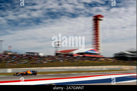 Austin, Texas, États-Unis. 09Th Nov, 2019. Sport Automobile : Championnat du Monde de Formule 1 de la FIA 2019, Grand Prix des États-Unis, # 4 Lando Norris (GBR, McLaren F1 Team), l'utilisation de crédit dans le monde entier | : dpa/Alamy Live News Banque D'Images