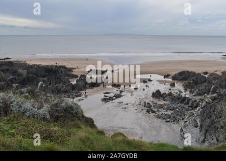 Plage de Freshwater East, Woolacombe, Devon, UK Banque D'Images