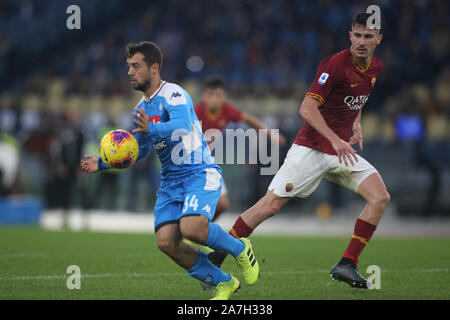 Rome, Italie. 09Th Nov, 2019. Rome, Italie - 2 novembre, 2019 : Amin Maalouf (Naples) en action au cours de la Serie A italienne match de foot entre 11 AS Roma vs SSC Napoli, au Stade olympique de Rome. Agence Photo crédit : indépendante/Alamy Live News Banque D'Images