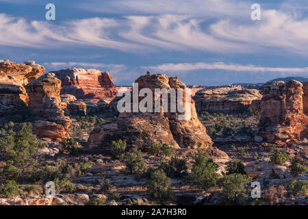 Vue depuis le quartier des aiguilles à Canyonlands National Park Banque D'Images