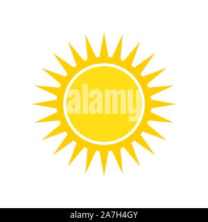 Icône soleil - vecteur. Vector jaune soleil. Icône soleil télévision isolés. Illustration de Vecteur
