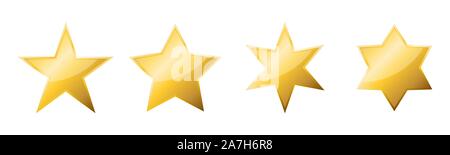Vecteur d'étoiles d'or. Vector golden stars, isolé. Icône de l'étoile brillante. Illustration de Vecteur