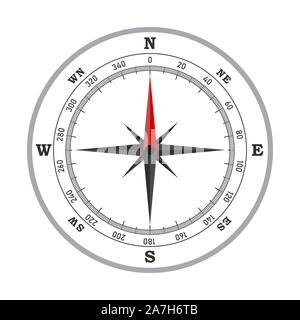 L'icône boussole - vecteur. Dans l'icône boussole style plat. L'icône de navigation compas. Rose des vents, rose des vents. Illustration de Vecteur
