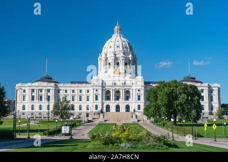 Façade du bâtiment du Capitole de l'État du Minnesota à St Paul Banque D'Images