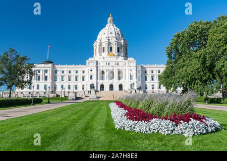 Façade du bâtiment du Capitole de l'État du Minnesota à St Paul Banque D'Images