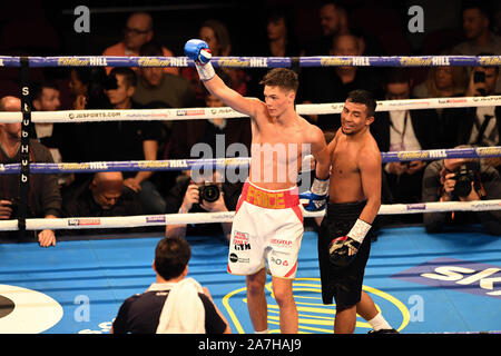 Manchester, UK. 02 Nov, 2019. Bakole Martin vs Rodney Hernandez - Heavyweight lors du concours sous carte combat de Katie Taylor vs Christina Linardatou à la Manchester Arena le samedi, Novembre 02, 2019 à MANCHESTER UNITED KINGDOM. Credit : Taka G Wu/Alamy Live News Banque D'Images