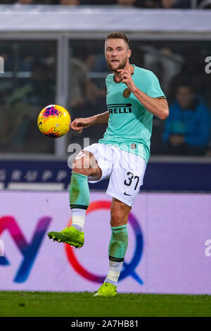 Skriniar Milan (Inter) au cours de l'Italien 'Serie' un match entre Bologne 1-2 Inter au stade Renato Dall'Ara, le 02 novembre 2019 à Bologne, en Italie. Credit : Maurizio Borsari/AFLO/Alamy Live News Banque D'Images