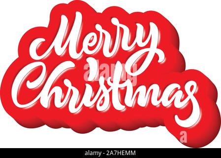 Joyeux Noël handdrawn calligraphique avec lettrage style puffy jelly Illustration de Vecteur