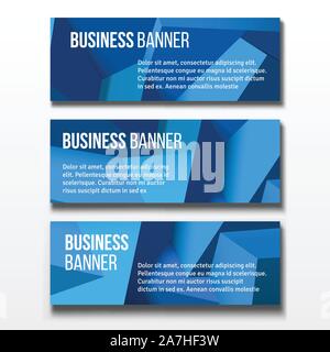 Ensemble de trois bannières d'affaires Illustration de Vecteur