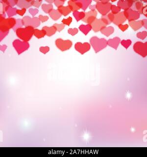 Valentines Day background avec des coeurs tendres floue Illustration de Vecteur