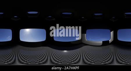 HDRI map 4K, panorama sphérique, l'arrière-plan de l'environnement Résumé de l'intérieur contraste élevé de rendu source de lumière avec ciel bleu et la lumière du soleil intense (3d Banque D'Images