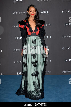 Los Angeles, USA. 06Th Nov, 2019. LOS ANGELES, USA. Novembre 03, 2019 : Zoe Saldana au LACMA 2019 Art Film Gala à la la County Museum of Art Photo Credit : Paul Smith/Alamy Live News Banque D'Images