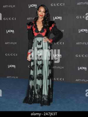 Le 2 novembre 2019, Los Angeles, Californie, USA : 02 novembre 2019 - Los Angeles, Californie - Zoe Saldana. 2019 LACMA Art  + Film Gala présenté par Gucci tenu au LACMA. Crédit photo : Birdie Thompson/AdMedia (crédit Image : © Birdie Thompson/AdMedia via Zuma sur le fil) Banque D'Images