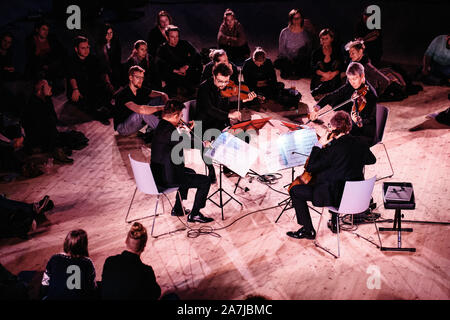 Copenhague, Danemark. 01er novembre 2019. Le quatuor français Quatuor Diotima effectue un concert live au cours de la musique et d'art expérimental - Danois Gong 2019 festival demain à Copenhague. (Photo crédit : Gonzales Photo - Malthe Ivarsson). Banque D'Images