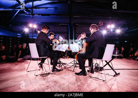Copenhague, Danemark. 01er novembre 2019. Le quatuor français Quatuor Diotima effectue un concert live au cours de la musique et d'art expérimental - Danois Gong 2019 festival demain à Copenhague. (Photo crédit : Gonzales Photo - Malthe Ivarsson). Banque D'Images