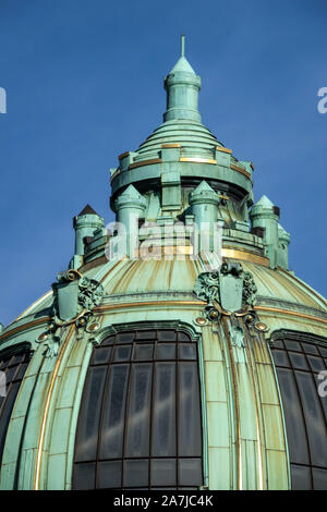 Détail du dôme, Maison municipale de Prague Obecni dum Art Nouveau Banque D'Images