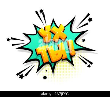 Texte phrase russe bd pop art vente Illustration de Vecteur