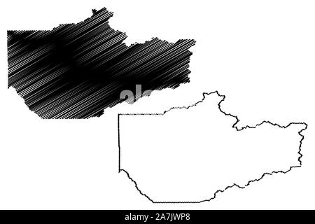 Fairbanks North Star Borough en Alaska (quartiers et secteurs de recensement en Alaska, États-Unis d'Amérique,USA, États-Unis, US) map vector illustration, scribble s Illustration de Vecteur