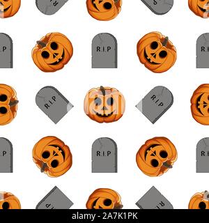 Illustration sur le thème grand motif coloré Halloween, citrouille orange transparent. Une collection est constituée de la citrouille, à l'accessoire Hallowee Illustration de Vecteur