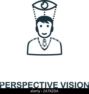 Icône style contour vision perspective. Ligne mince Perspective créatrice icône Vision pour logo, design graphique et plus Illustration de Vecteur