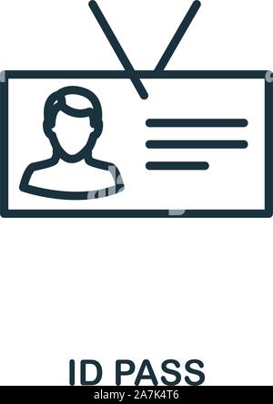 Id icône Pass contours style. Fine ligne Id créatives icône Pass pour logo, design graphique et plus Illustration de Vecteur