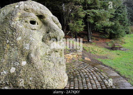 La vue 'Orme' sculpture, Phare est tombé Country Park, Lancashire, UK Banque D'Images