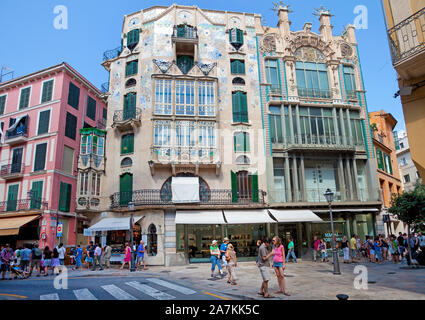 Pouvez Forteza Rei, ancienne maison de style art nouveau dans la vieille ville de Palma, Palma de Mallorca, Majorque, îles Baléares, Espagne Banque D'Images