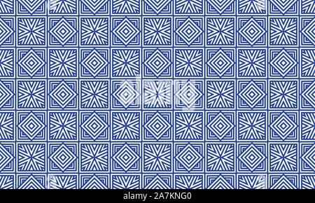 Tuiles azulejo portugais. Les modèles sans couture aquarelle, imprime Illustration de Vecteur