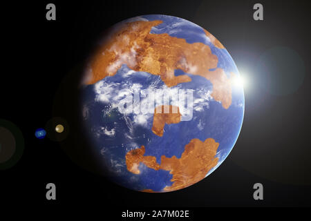 Planète Vénus avec les océans et l'atmosphère. Les éléments de cette image ont été fournies par la NASA. Banque D'Images