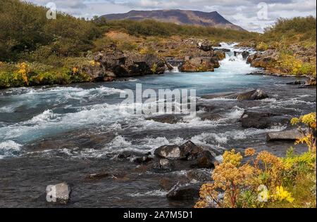 Très belle vue sur la rivière glaciaire Bruara en Islande Banque D'Images