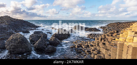 Giant's Causeway vue de l'après-midi, Nord de l'Irlande, Royaume-Uni Banque D'Images