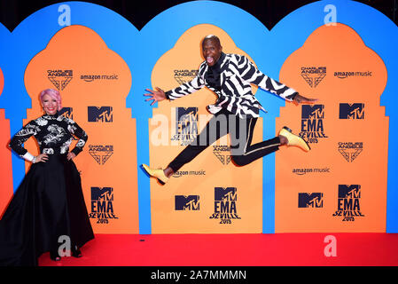 Rebecca King-Crews et Terry Crews qui fréquentent les MTV Europe Music Awards 2019, qui a eu lieu à la Conférence et des Expositions Fibes de Séville, Espagne. Banque D'Images